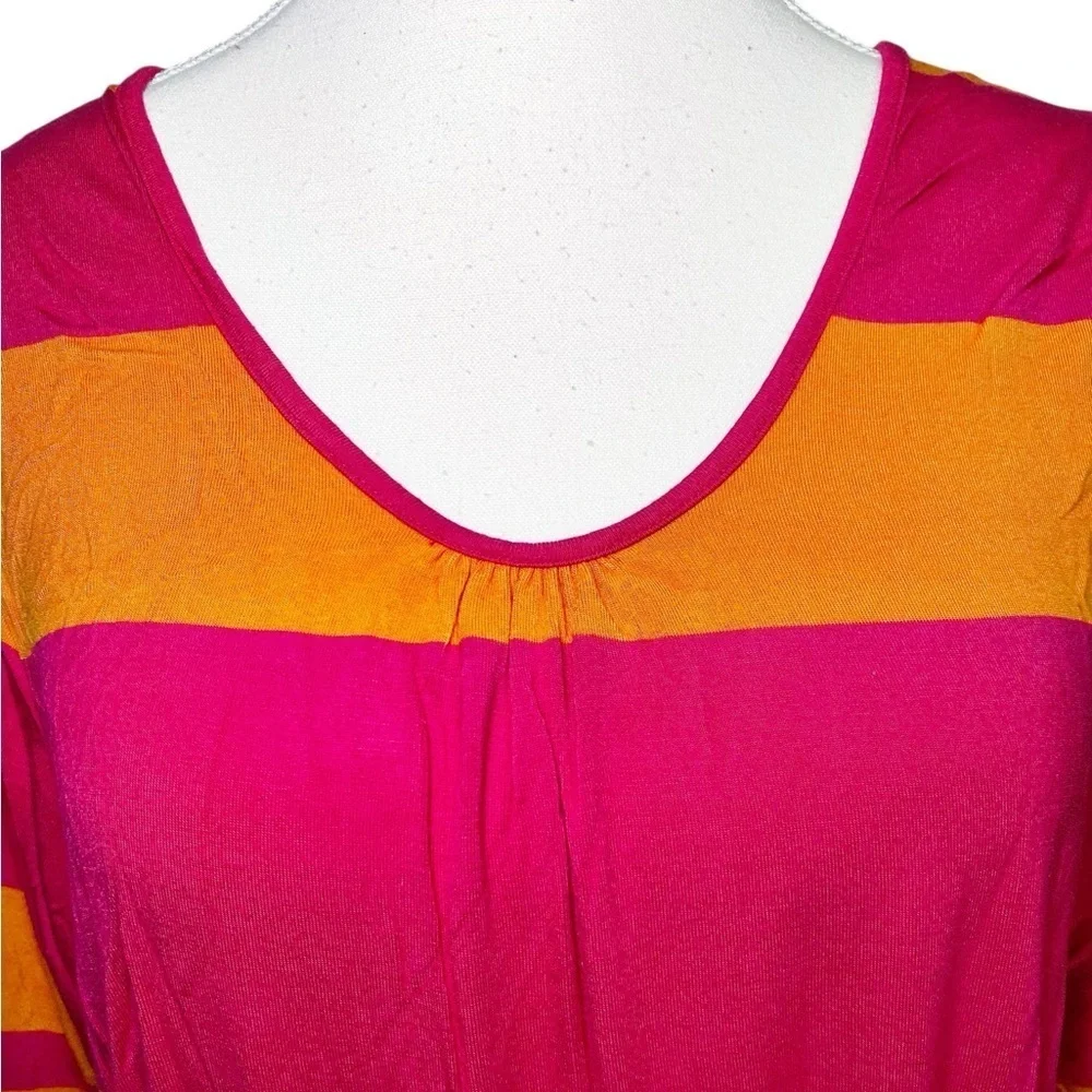 Calvin‎ Klein Striped Pink Orange Drawstring Waist Casual Dress - Picture 4 of 15
